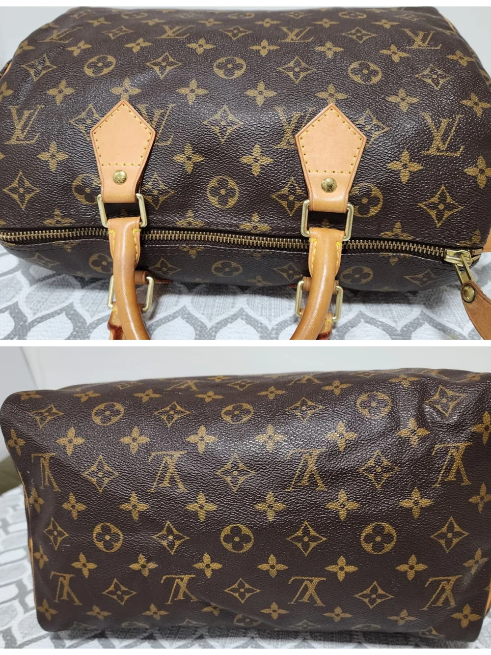 LOUIS VUITTON Monogram Speedy 30 Brown/Beige